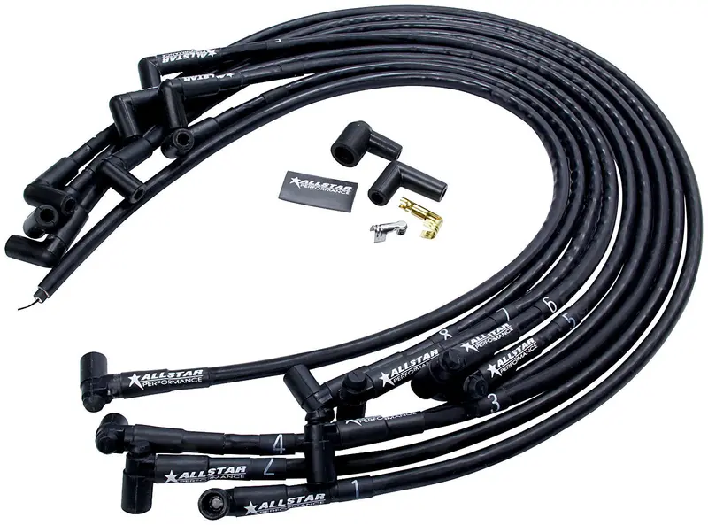 Allstar Performance -  All81370 Spark Plug Wire Set: 8Mm Spiral Core, Sleeved, 90° Hei Boots For Small Block Chevy 1