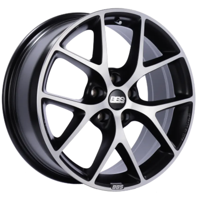 Bbs Sr 17X8 5X112 Et42 Satin Black Diamond Cut Face Wheel -82Mm Pfs/Clip Required 1