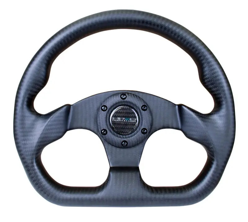 Nrg Carbon Fiber Steering Wheel (320Mm) Flat Bottom Matte Black Carbon 1