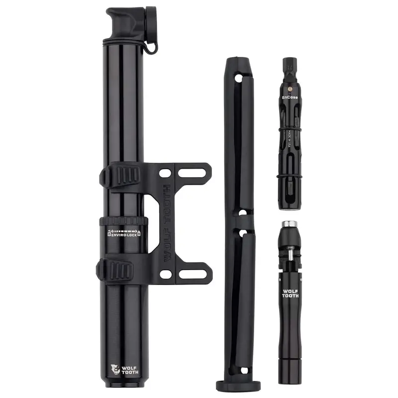 Wolf Tooth Components Encase 85Cc Pump With Hex Bit Wrench Multi-Tool & Chain + Tire Plug Multi-Tool 1