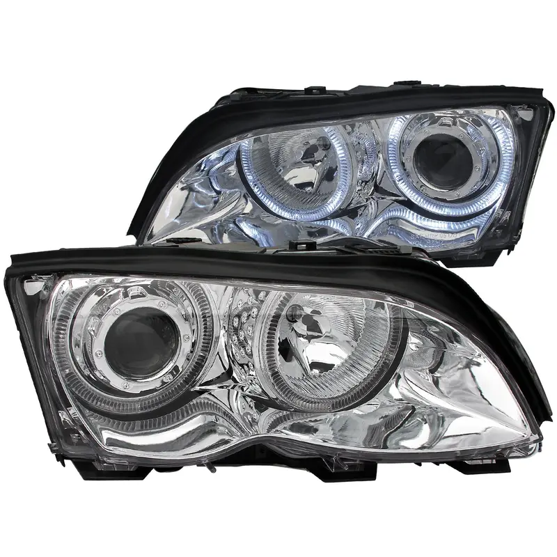 Anzo Usa 121212 Dual Projector Headlights With Halo Rings – Clear Lens & Chrome Housing – Pair 1