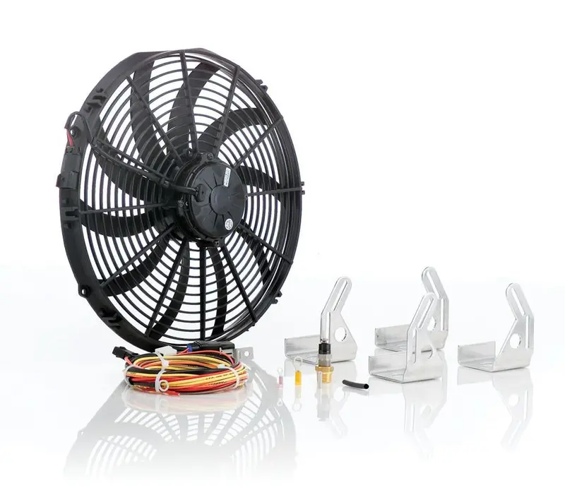 Be Cool 16-Inch Euro-Style Black Radiator Fan Module – Super Duty Cooling System (Model 95068) 1