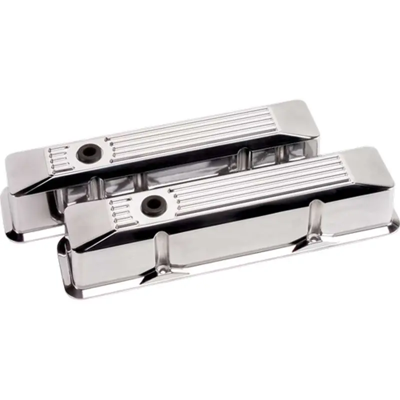 Billet Specialties Polished Tall Ribbed Valve Covers For Small-Block Chevrolet Engines 1