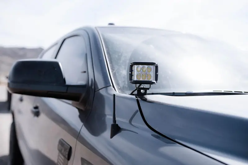 Cali Raised Led Cr2545 Low-Profile Ditch Light Bracket Kit – Includes Two 3×2 Amber Led Pods (18W Each) For 2014–2021 Toyota Tundra 1