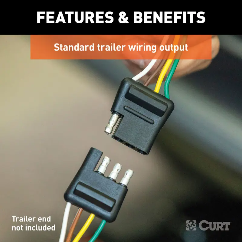 Curt 56173 Custom Vehicle-Specific Wiring Harness – 4-Way Flat Trailer Connector For Honda Accord With Led Taillights 1