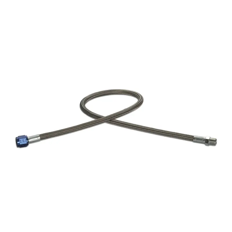Design Engineering 80202 Stainless Steel Braided Hose – 2-Foot Length, -4An Female To 1/8" Npt Male 1