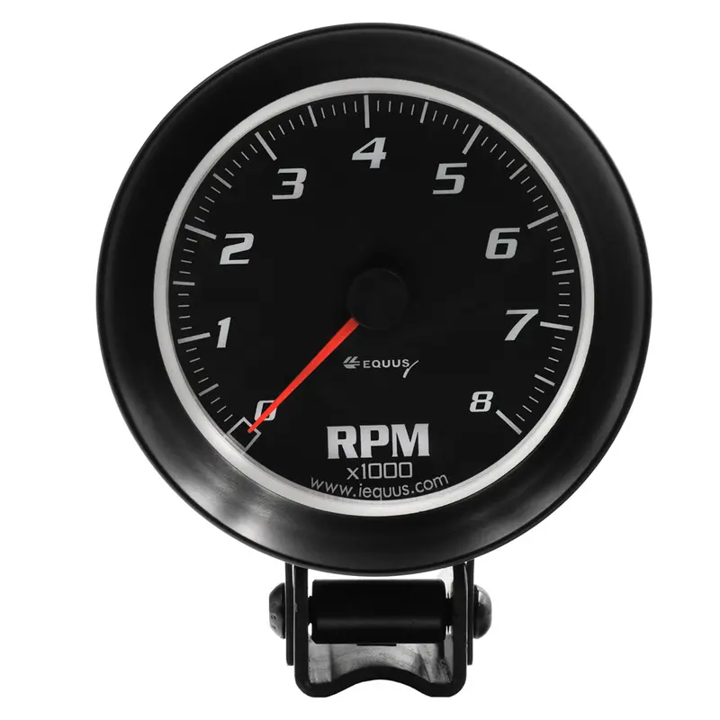 Equus E6068 3-3/8-Inch Analog Tachometer – 8000 Rpm Range, Black Dial Face 1