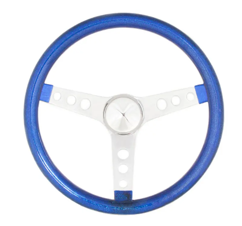 Grant 8466 Metallic Flake Blue 15-Inch Steering Wheel With Chrome Spokes 1