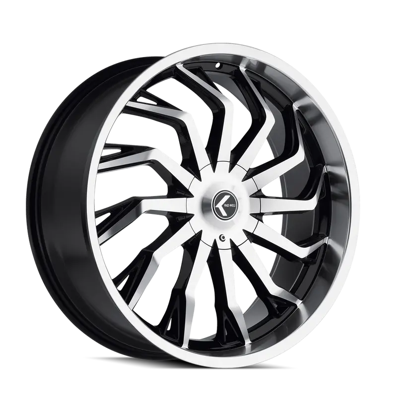 Kraze Kr142-24952Bm18 Scrilla Gloss Black/Machined 24×9.5 Wheel – 5×127/139.7Mm, 87Mm Cb 1