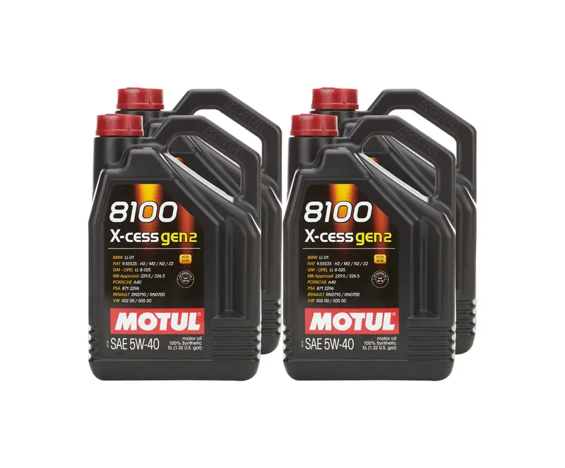 Motul 8100 X-Cess Gen2 5W-40 Full-Synthetic Engine Oil – 4 × 5L Case 1