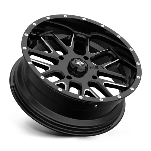 Msa Offroad Ma35 Wheel – 18X7 Inch, 4X156 Bolt Pattern, Gloss Black With Mill Finish, 0Mm Offset 1