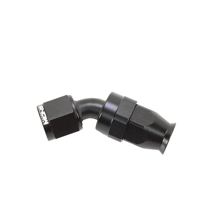 Nitrous Express Snf-60845 8An Ptfe Hose Fitting — 45° Swivel End, Black Anodized Aluminum 1