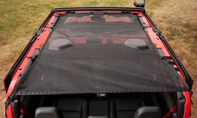 Rampage 92526 California-Style Soft Top In Black Diamond Fabric – No-Drill Installation 1