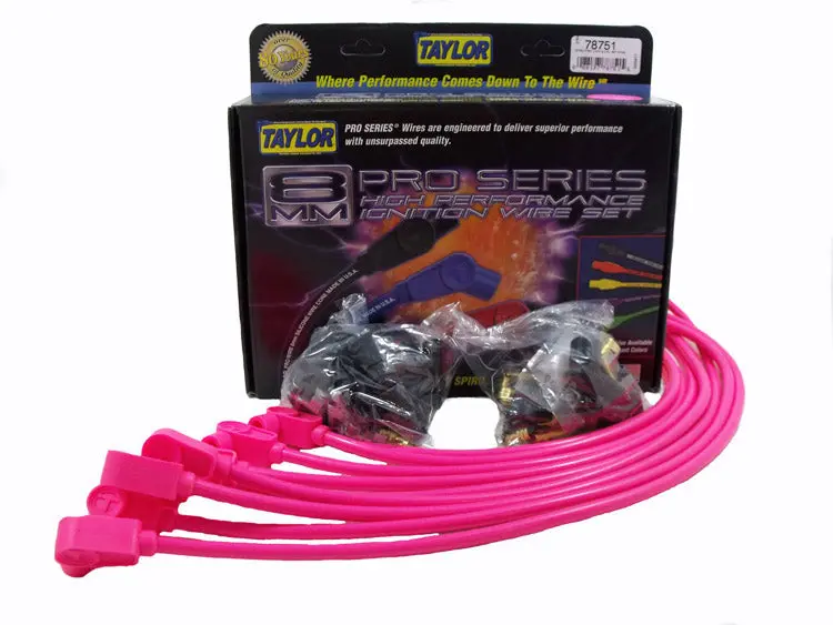 Taylor Cable 8Mm Spiro-Pro Spark Plug Wires For 4-Cylinder Engines – Hot Pink 1
