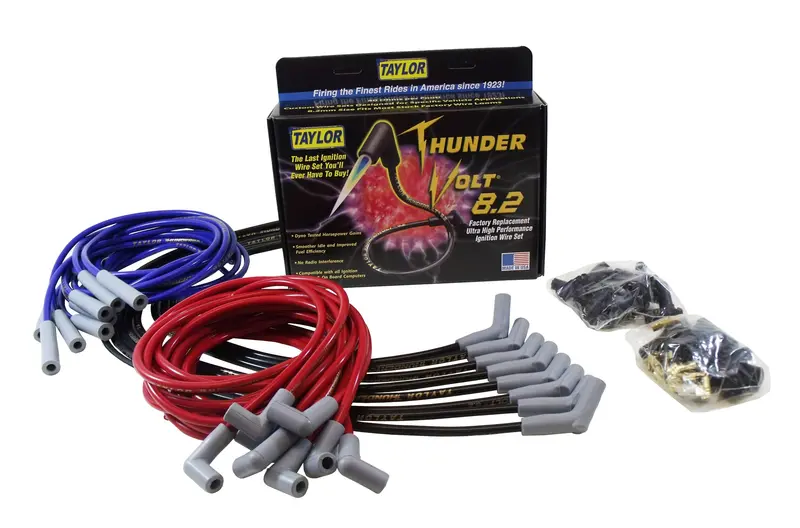 Taylor Cable Thundervolt 8.2Mm Ignition Wire Set – Blue, Oe-Style Spark Plug Boots, 9.5-Inch Length 1
